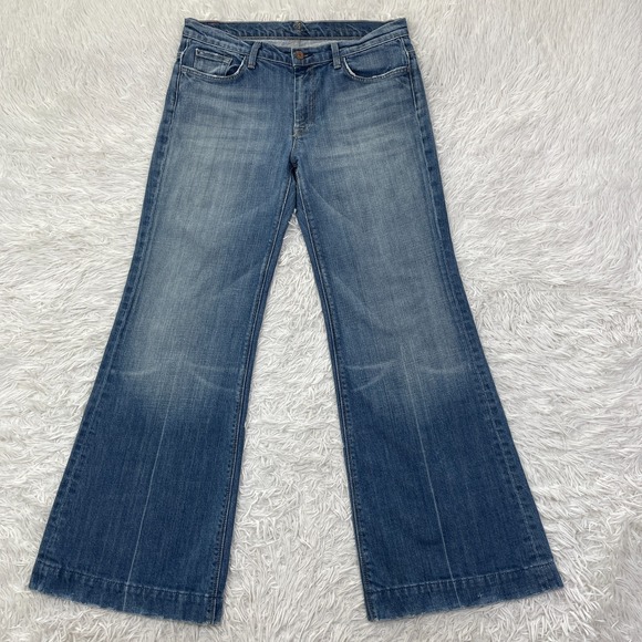 7 For All Mankind Denim - 7 For All Mankind Pants Womens 31 Blue Ginger Flared Medium Wash Denim Jeans USA
